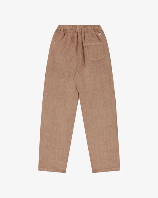 Pantalone lungo lino pinetto - Cammello