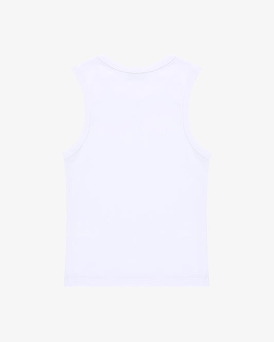 Canottiera a coste "pinetto" - bianco/burgundy