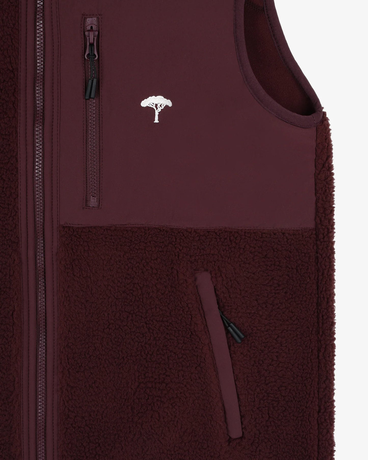 Retro pile gilet pinetto - burgundy/bianco