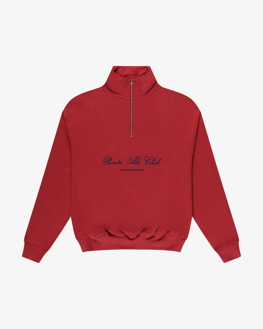 felpa mezza zip "sport&leisure" - rosso/blu
