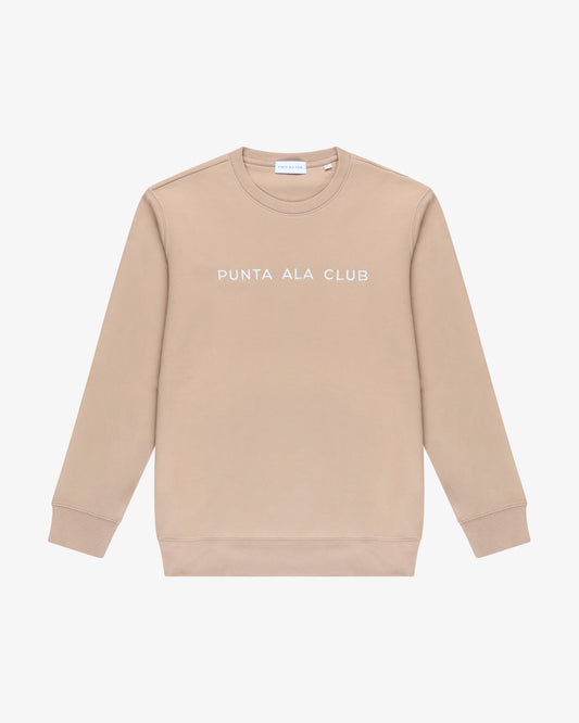 ⁠felpa girocollo logo - sabbia/bianco