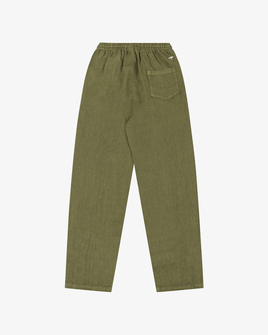 Pantalone lungo lino pinetto - Verde Oliva
