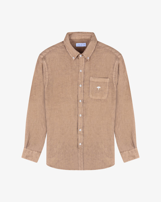 Camicia lino pinetto - Cammello