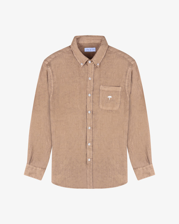 Camicia lino pinetto - Cammello