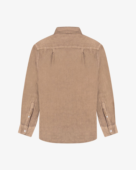 Camicia lino pinetto - Cammello