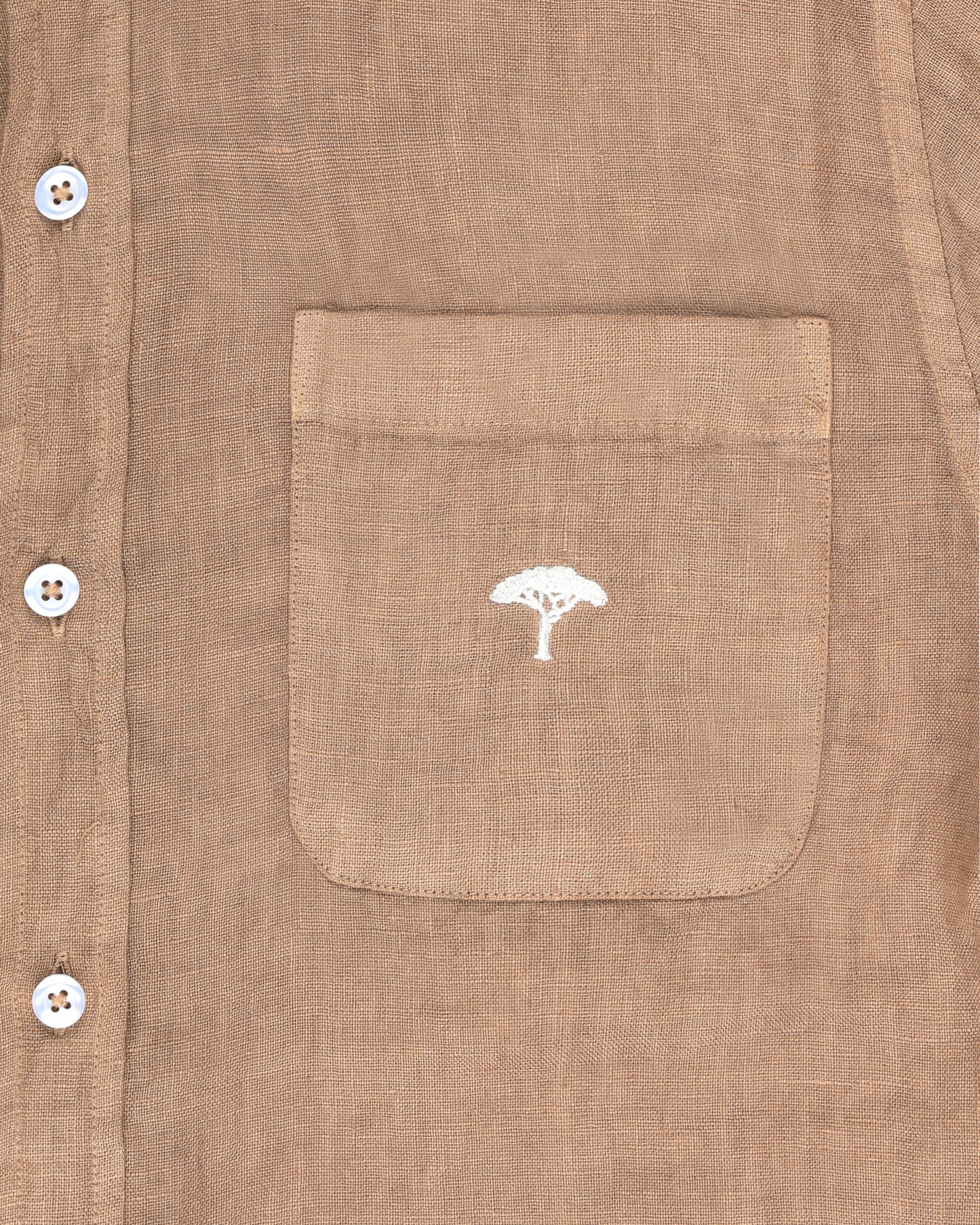 Camicia lino pinetto - Cammello