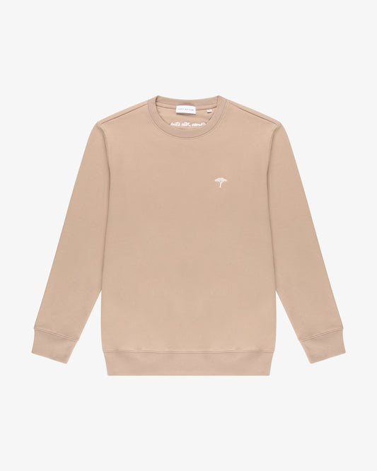 ⁠felpa girocollo pinetto - beige/bianco