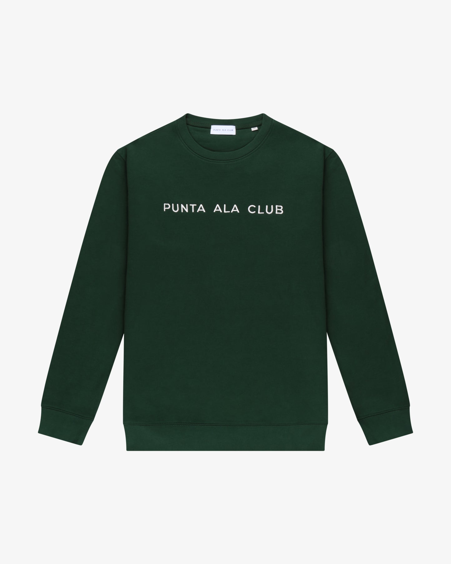 ⁠Felpa girocollo logo - verde/bianco