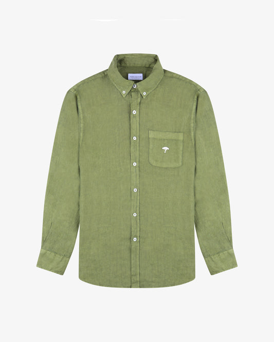 Camicia lino pinetto - Verde Oliva