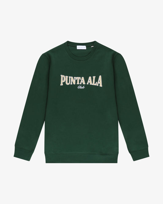 ⁠felpa girocollo college Verde