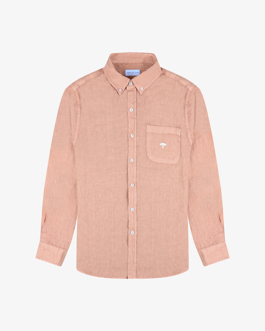 Camicia lino pinetto - Terracotta