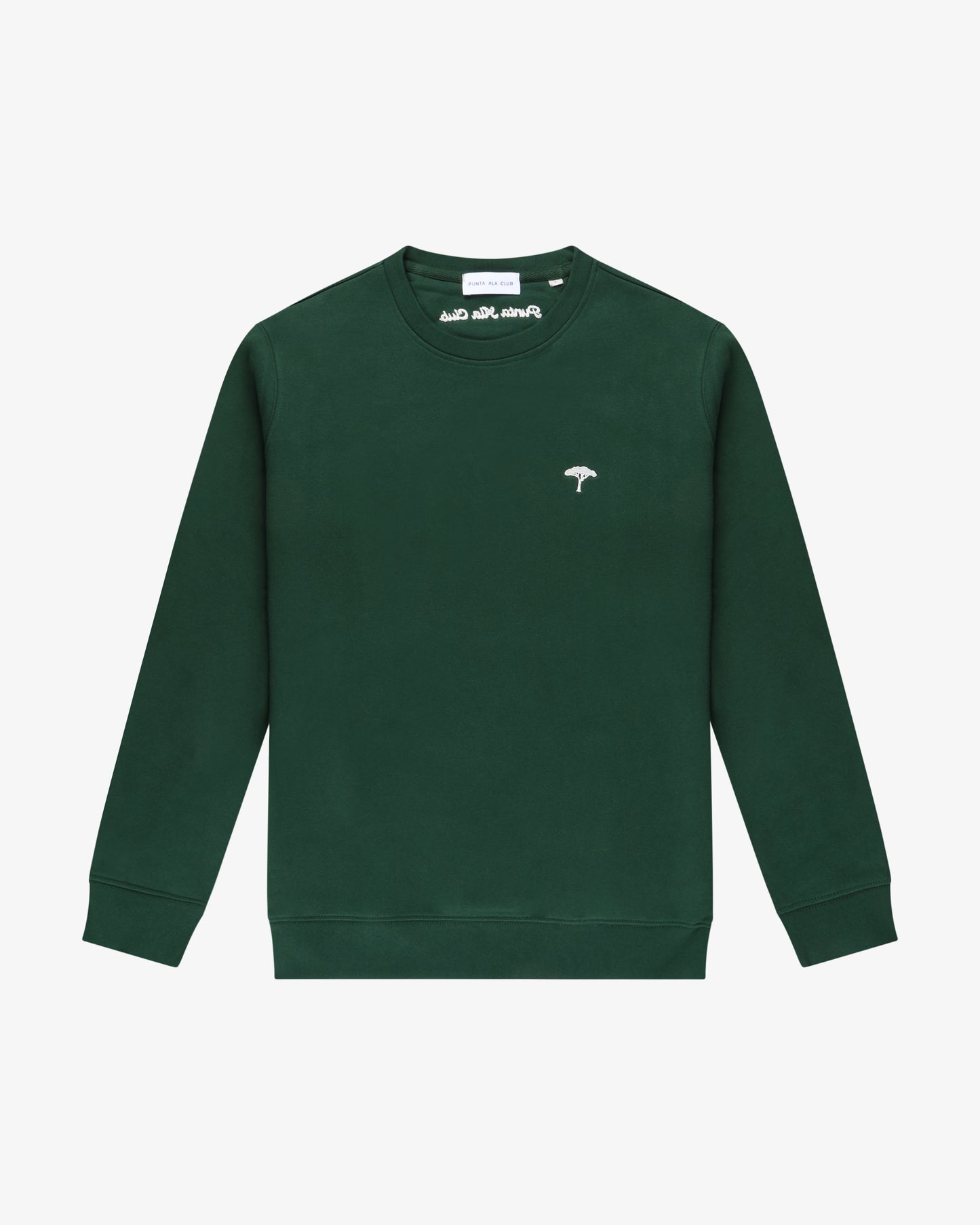 ⁠Felpa girocollo pinetto - verde/bianco