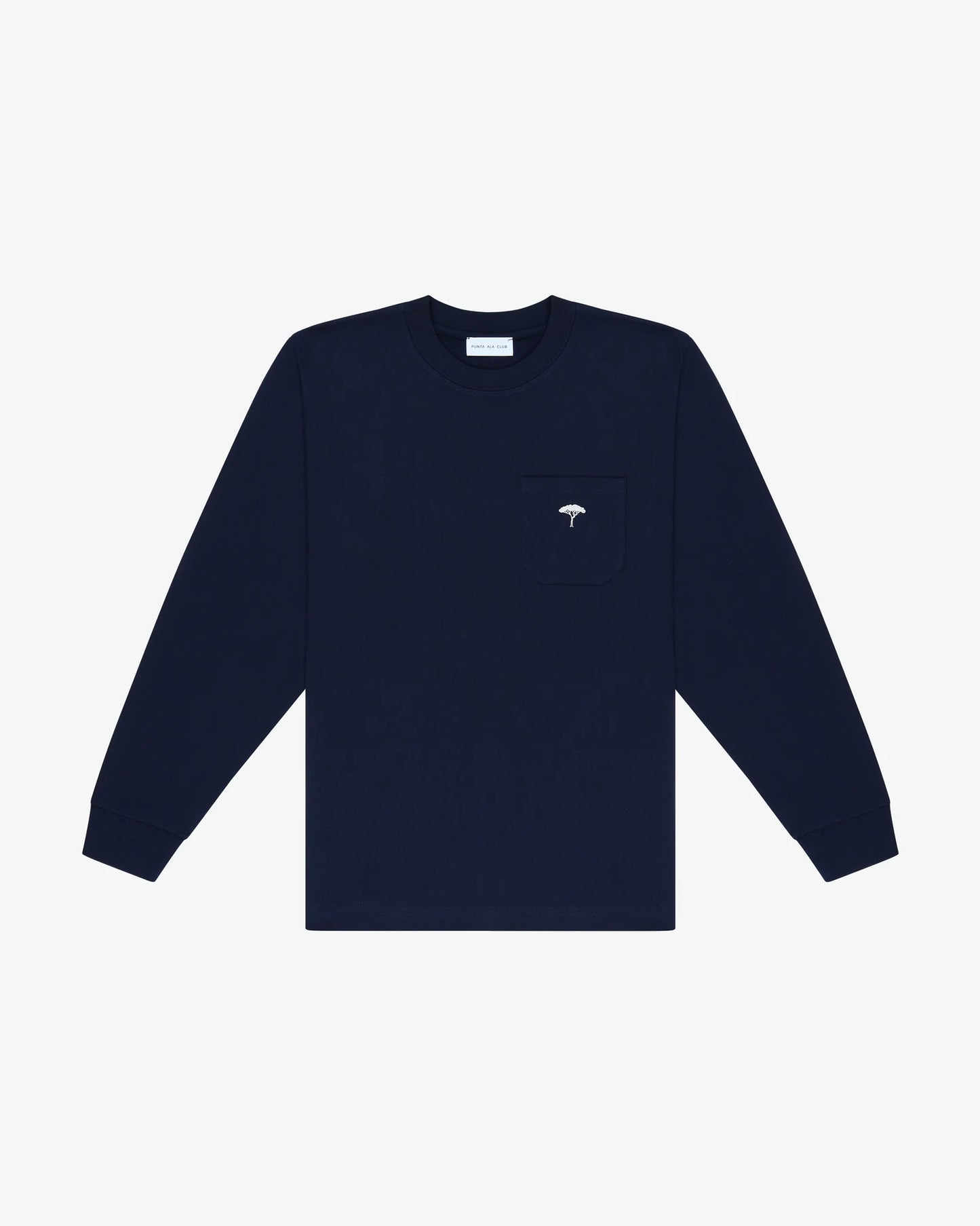 Pocket t-shirt maniche lunghe - blu/bianco