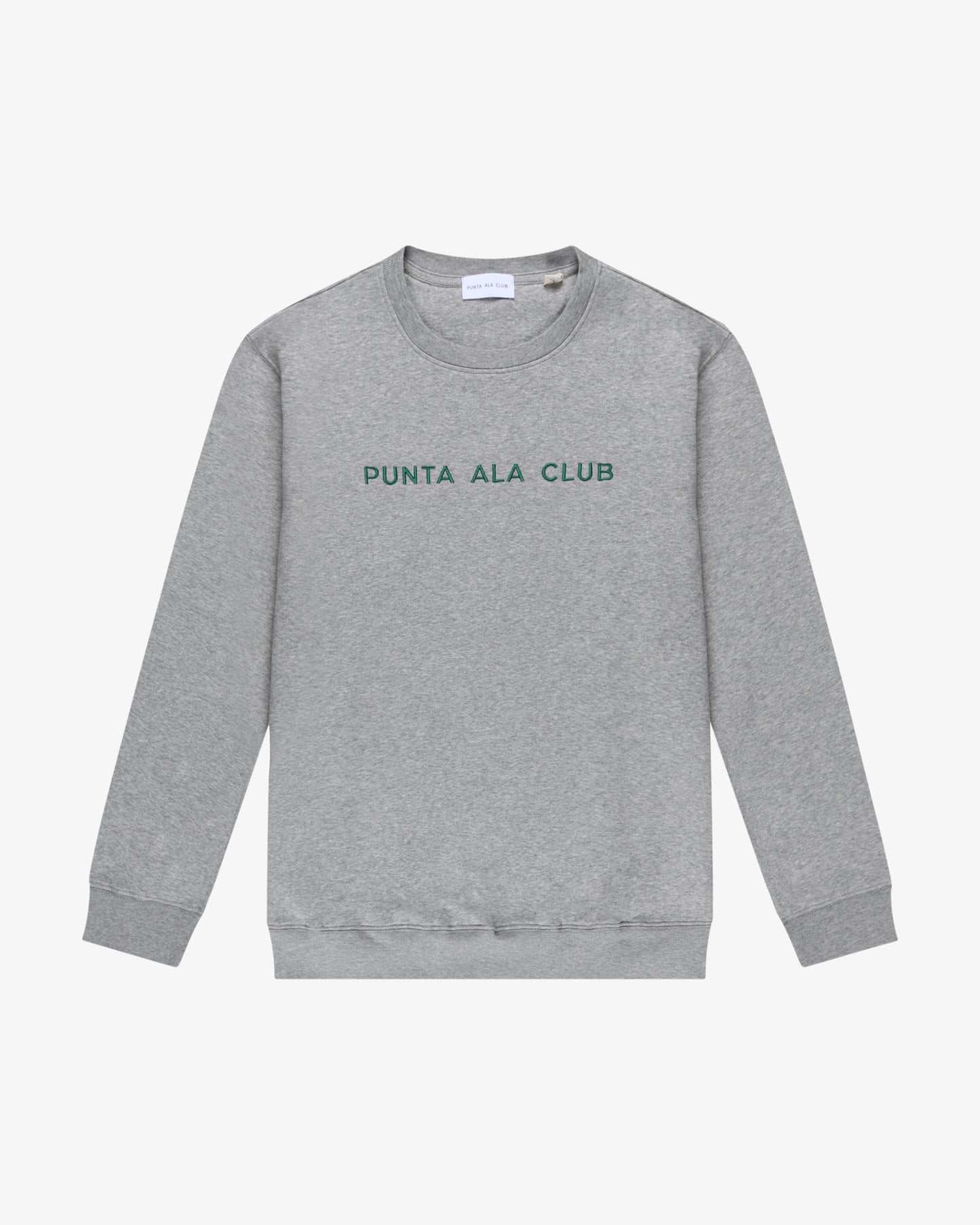 ⁠Felpa girocollo logo - grigio/verde