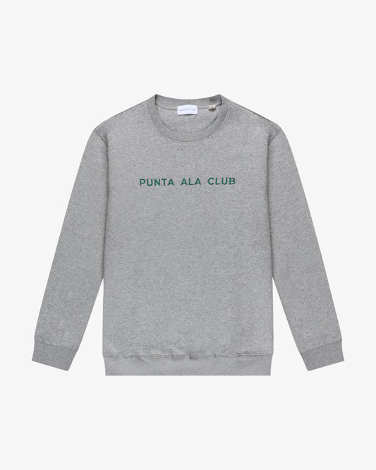 ⁠felpa girocollo logo - grigio/verde