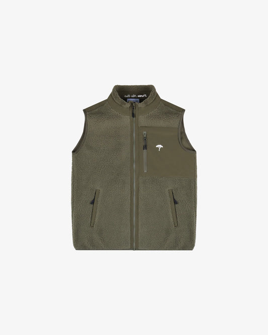 retro pile gilet pinetto - verde/bianco