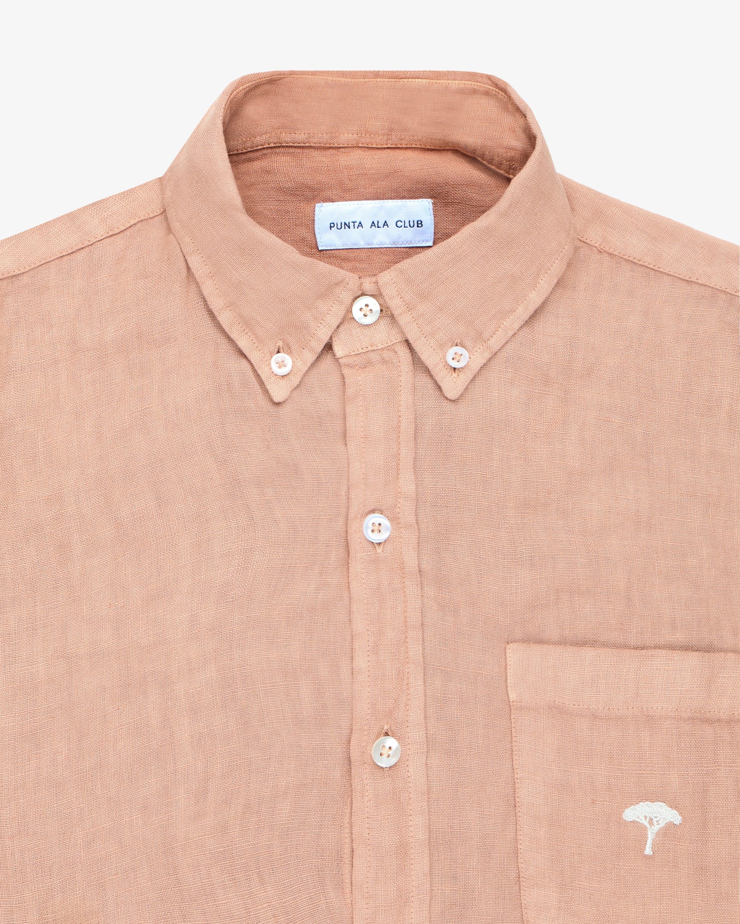 Camicia lino pinetto - Terracotta