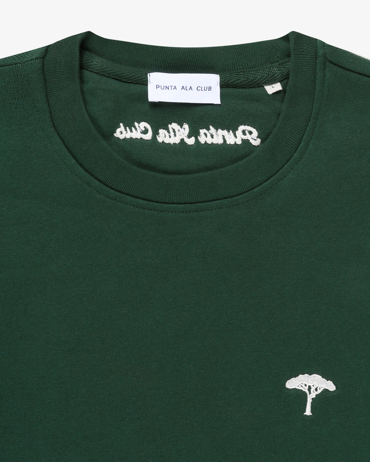 ⁠Felpa girocollo pinetto - verde/bianco