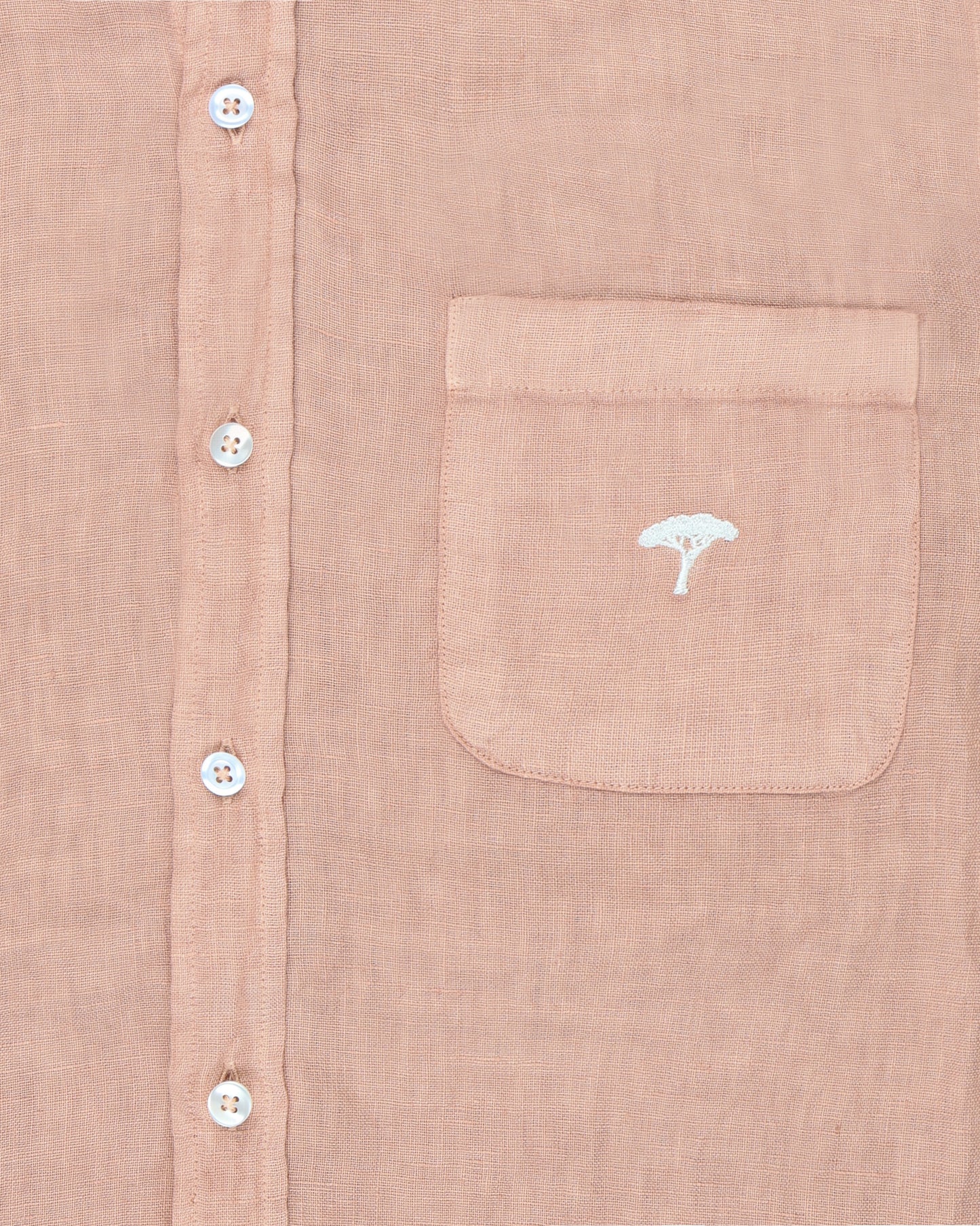 Camicia lino pinetto - Terracotta