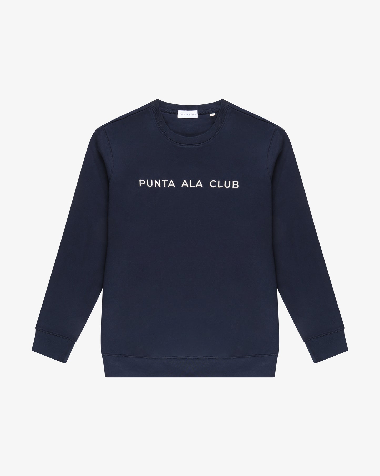 ⁠Felpa girocollo logo - blu/bianco