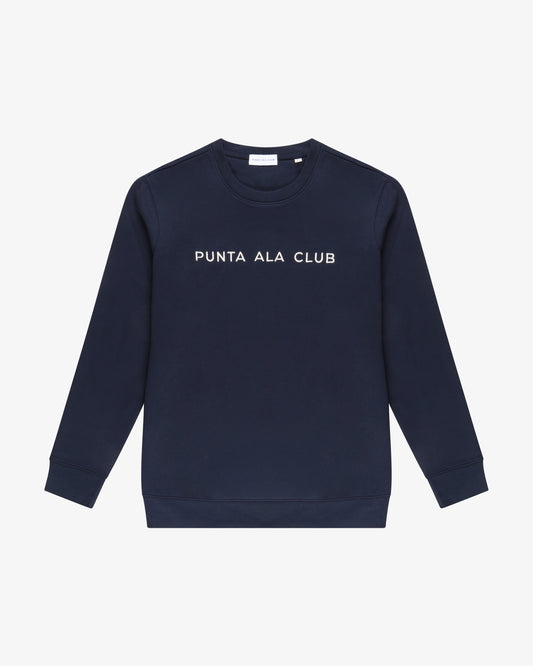 ⁠felpa girocollo logo - blu/bianco