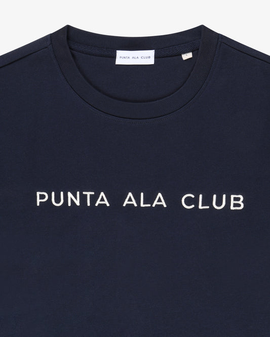 ⁠felpa girocollo logo - blu/bianco