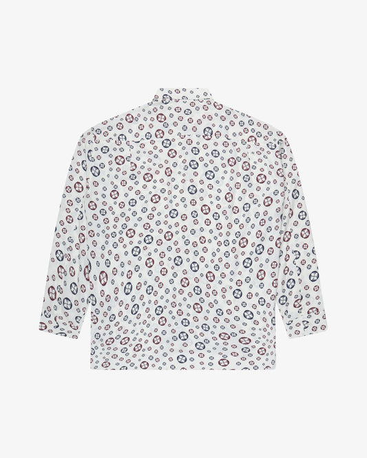 Patterned Leisure Shirt - White