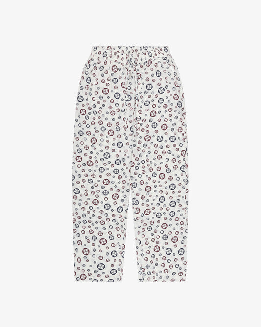 Patterned Leisure Long Pant - White