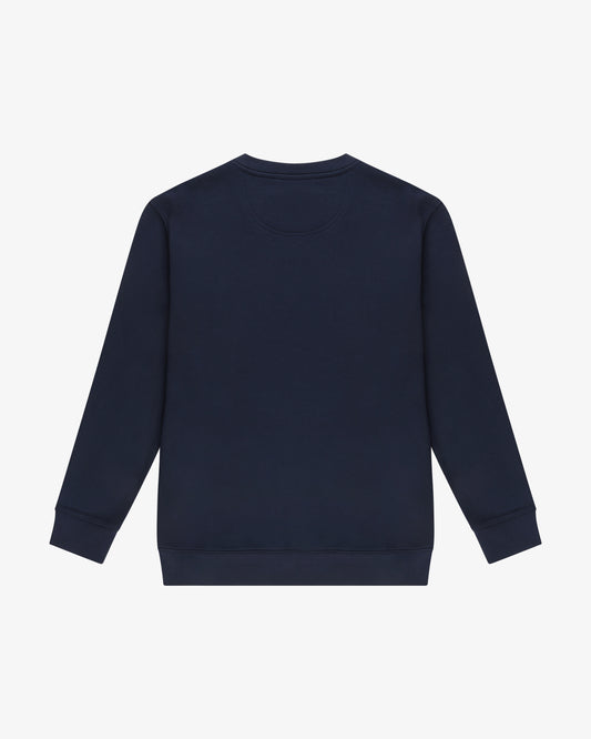 ⁠felpa girocollo college - blu/panna