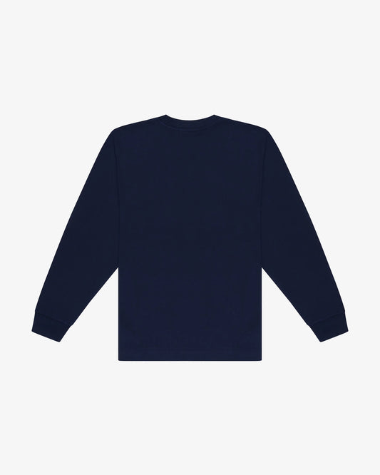 pocket t shirt maniche lunghe - blu/bianco