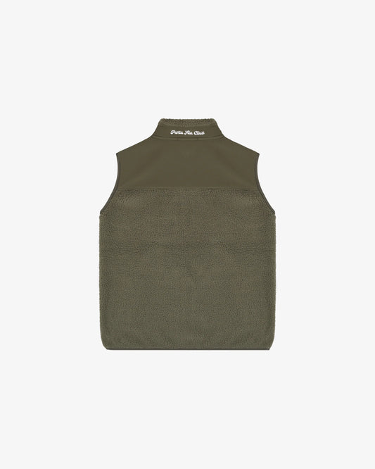 retro pile gilet pinetto - verde/bianco