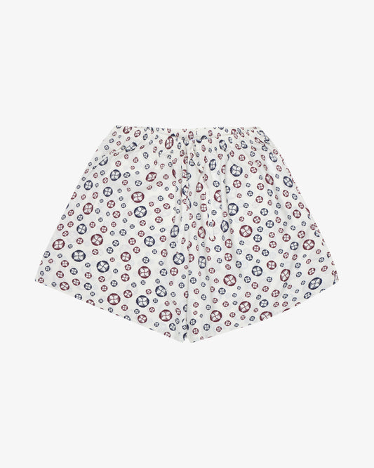 Patterned Leisure Short Pant - White