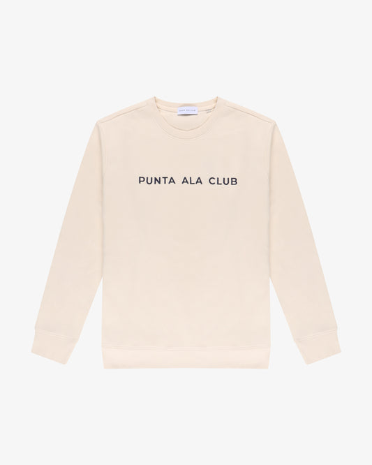 ⁠felpa girocollo logo - panna/blu