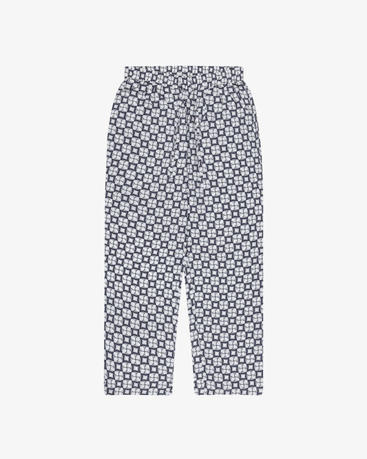 Patterned Leisure Long Pant - Navy