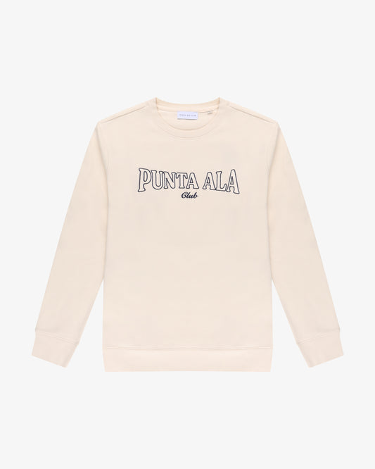 ⁠felpa girocollo college - panna/blu