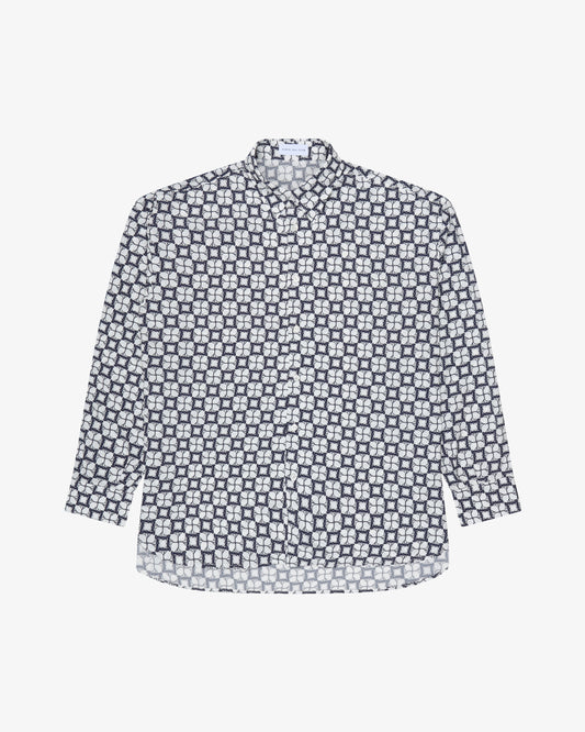 Patterned Leisure Shirt - Navy
