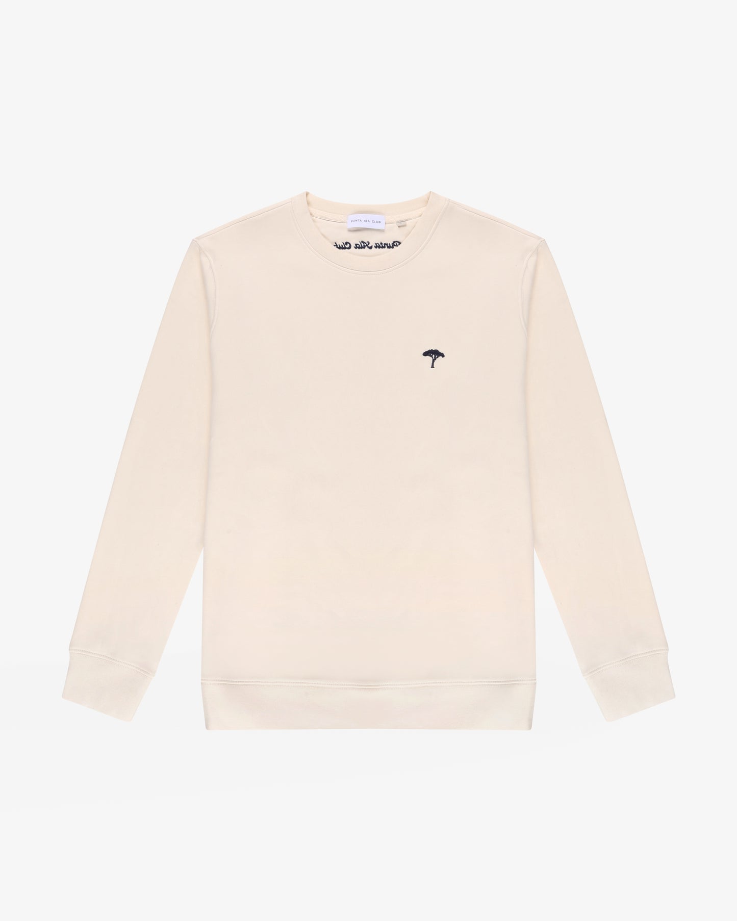 ⁠Felpa girocollo pinetto panna/blu