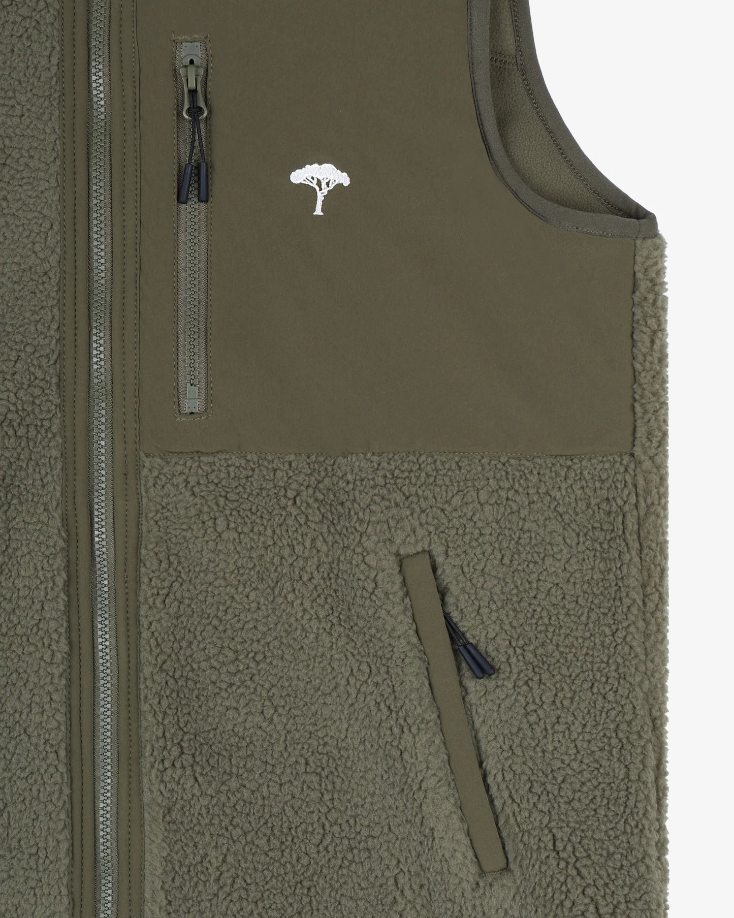 Retro pile gilet pinetto - verde/bianco