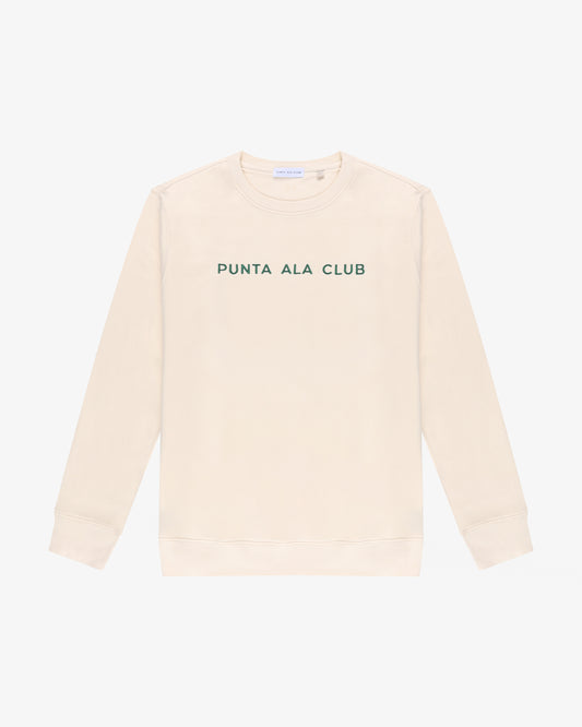 ⁠felpa girocollo logo panna/verde