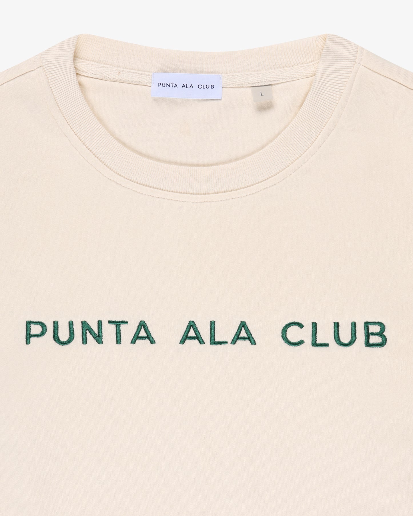 ⁠Felpa girocollo logo panna/verde