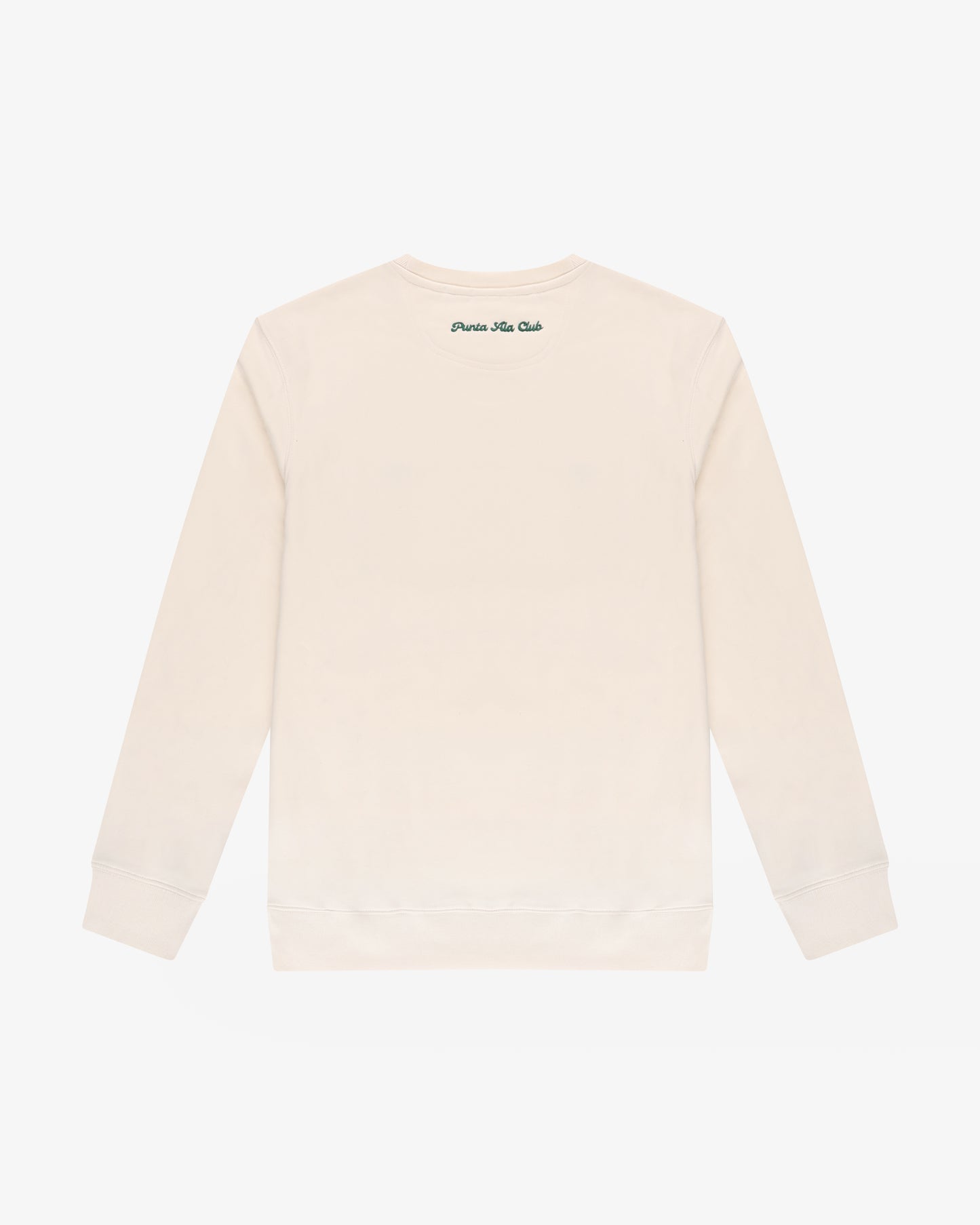⁠Felpa girocollo pinetto panna/verde