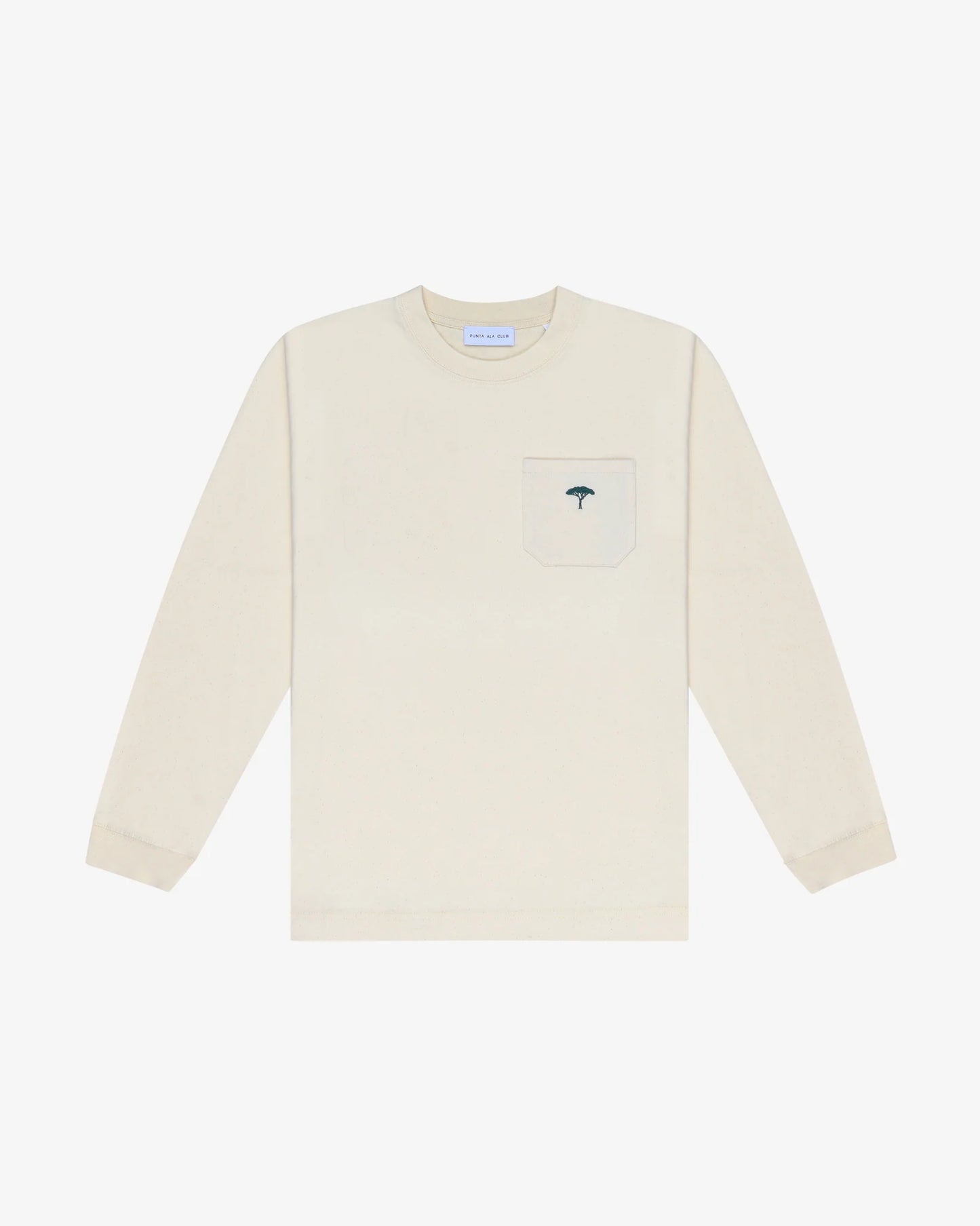 Pocket t-shirt maniche lunghe Panna