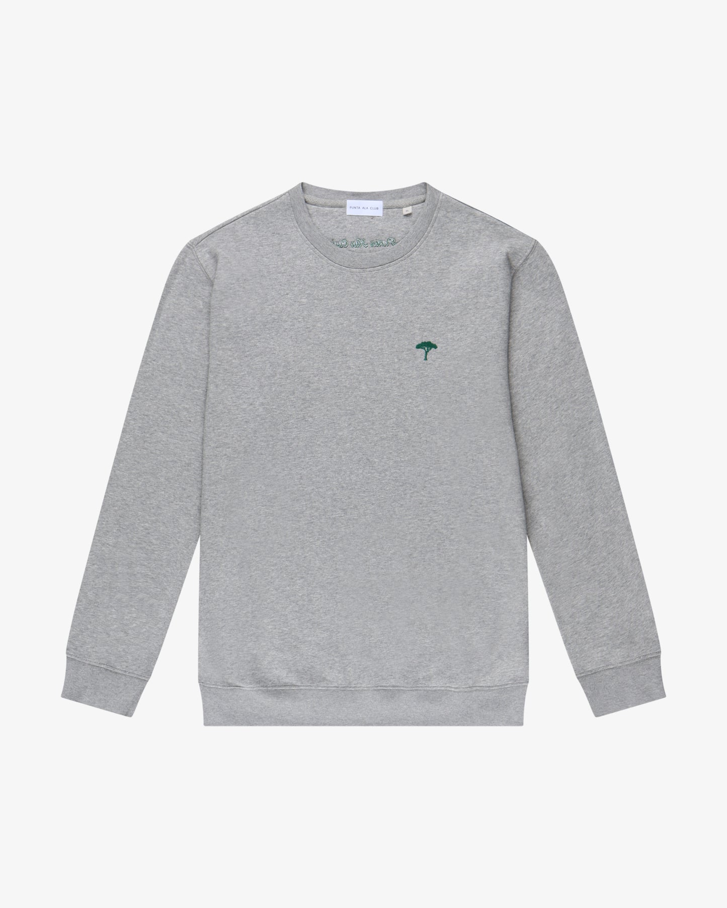 ⁠Felpa girocollo pinetto - grigio/verde