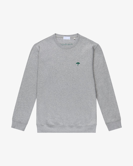 ⁠felpa girocollo pinetto - grigio/verde