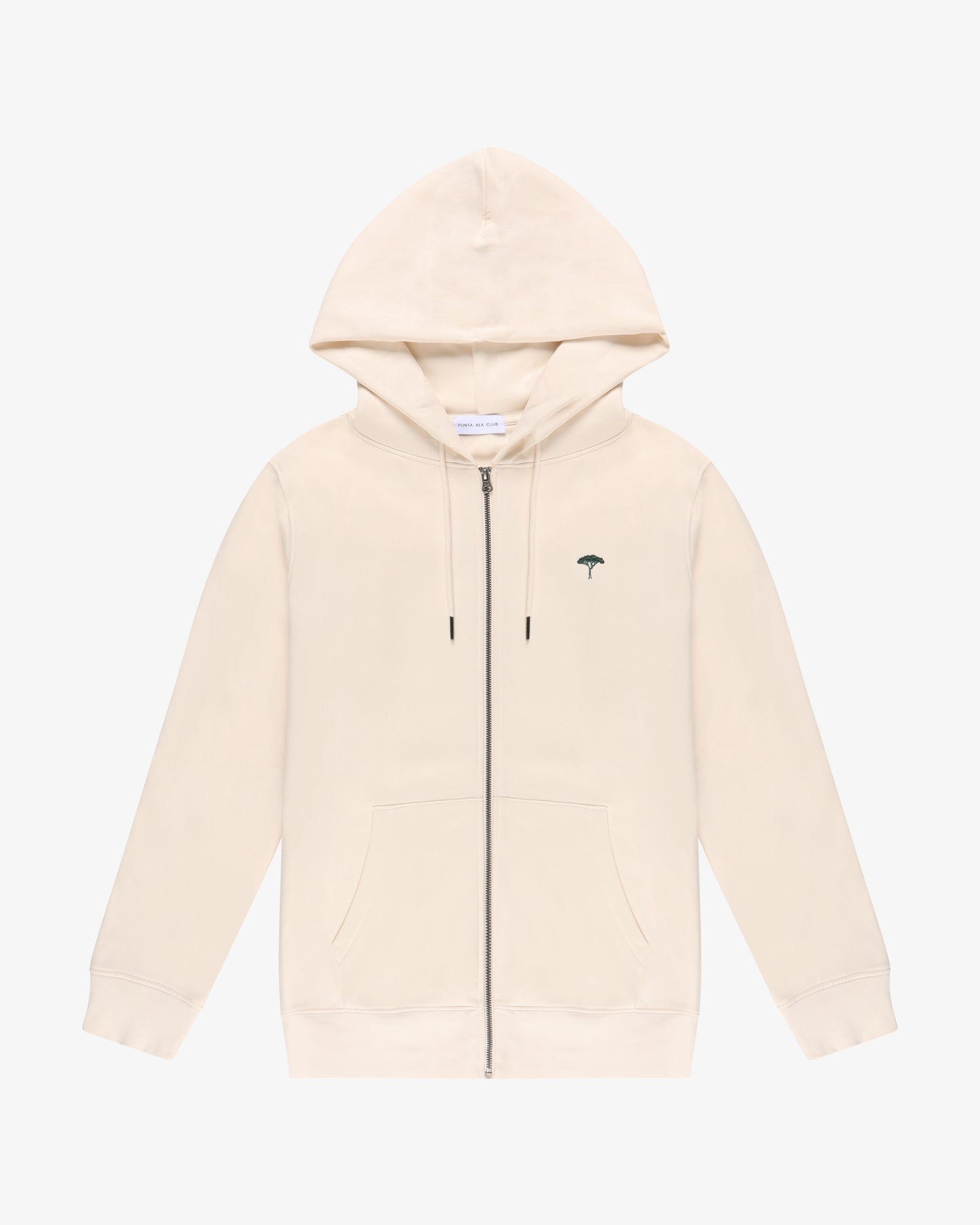 Felpa con zip "pinetto" - panna/verde