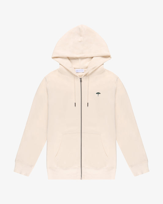 felpa con zip "pinetto" - panna/verde