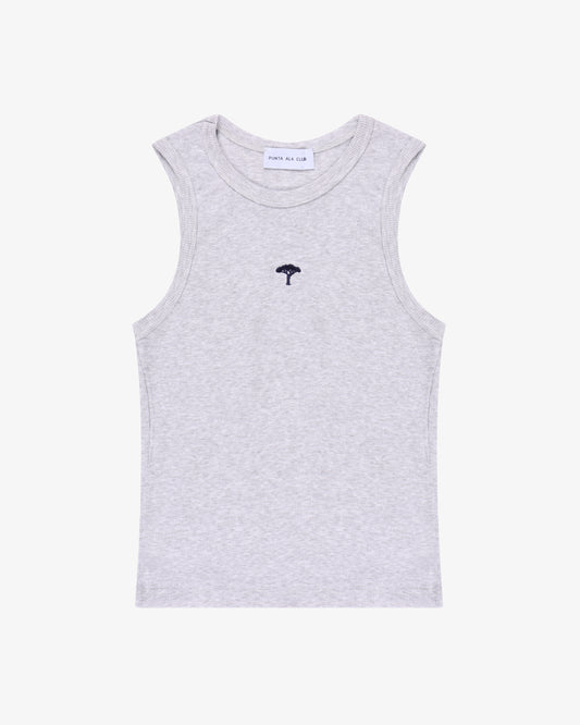 Canottiera a coste "pinetto" - grigio/blu