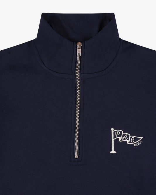 Felpa mezza zip linea Golf - Blu Navy