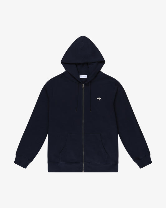 felpa con zip "pinetto" - blu/bianco