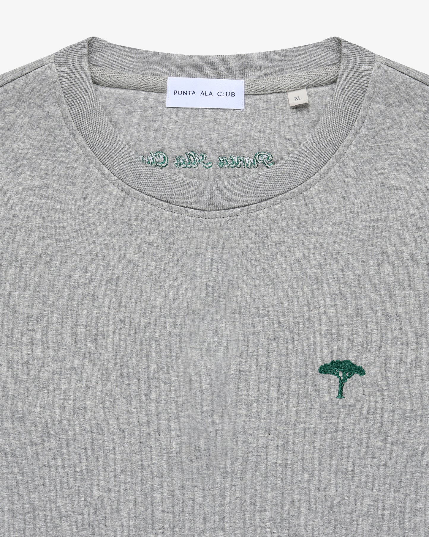 ⁠Felpa girocollo pinetto - grigio/verde